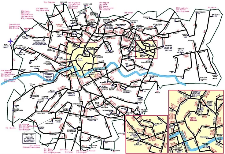 Mapa tras Drabas Express Kraków Staszów Połaniec Busko-Zdrój