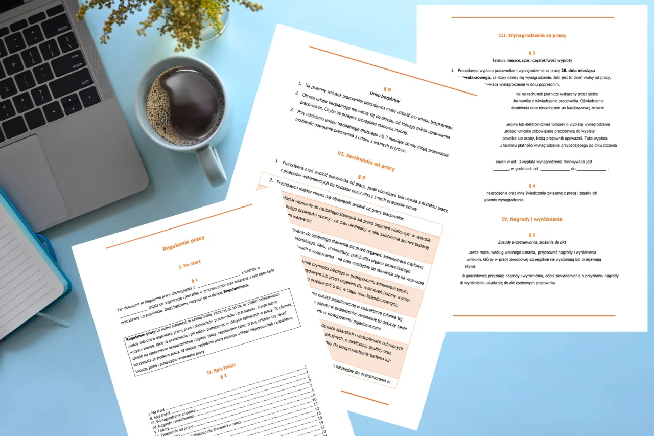 regulamin pracy i wynagradzania dokumenty