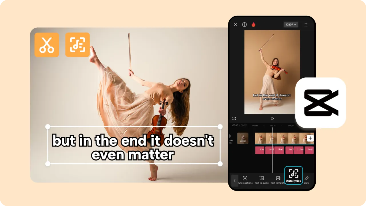 Osoba czytająca tekst piosenki, analiza, smartfon z aplikacją do tekstów