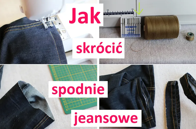 skracanie jeansów z zachowaniem oryginalnego dołu instrukcja