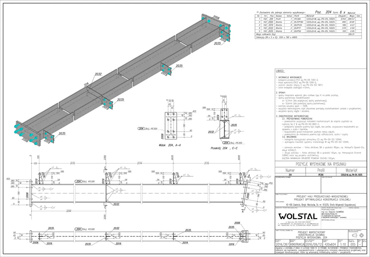 Rysunek techniczny konstrukcji stalowych: przekroje, widoki i detale montażowe pokazują, jak czytać rysunek techniczny konstrukcji stalowych.