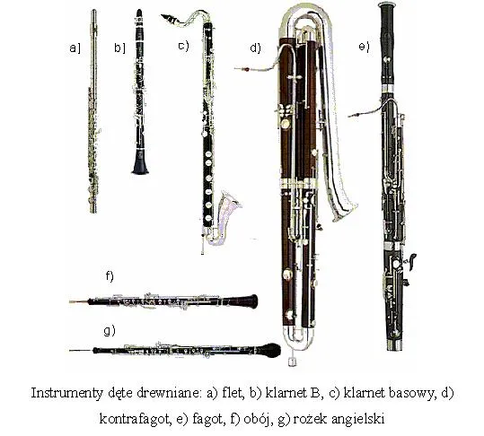 różne instrumenty dęte drewniane