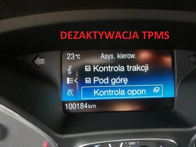 Ford komputer pokładowy menu TPMS