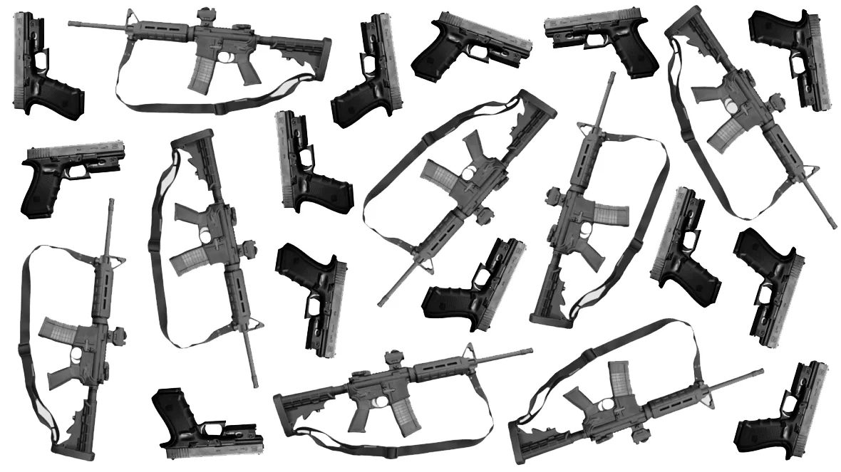 różne typy broni palnej sportowej i do ochrony osobistej