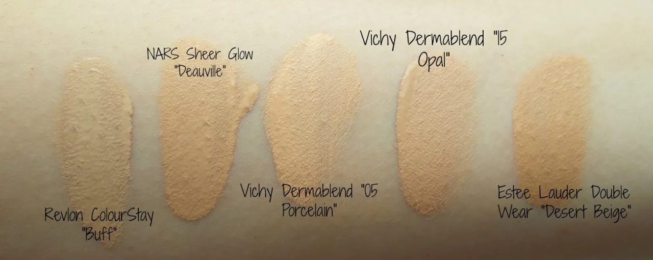 Vichy Dermablend Farbt&ouml;ne Swatches