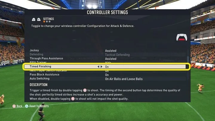 FIFA 23 ustawienia kontrolera precyzyjne wykończenie