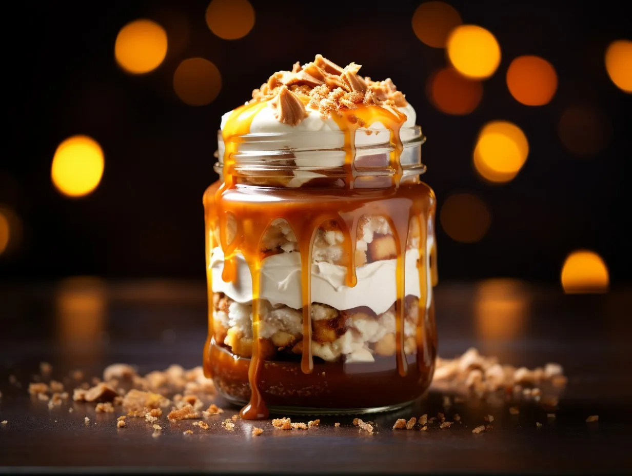 Deser w słoiku warstwy chrupiące