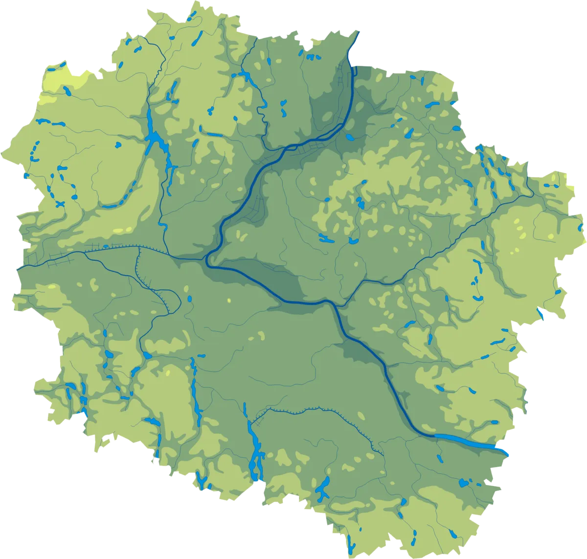 Mapa Kujawsko-Pomorskie jeziora