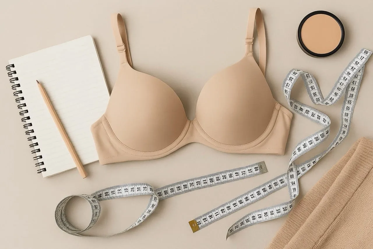 Kobieta uśmiechnięta w dobrze dopasowanym biustonoszu