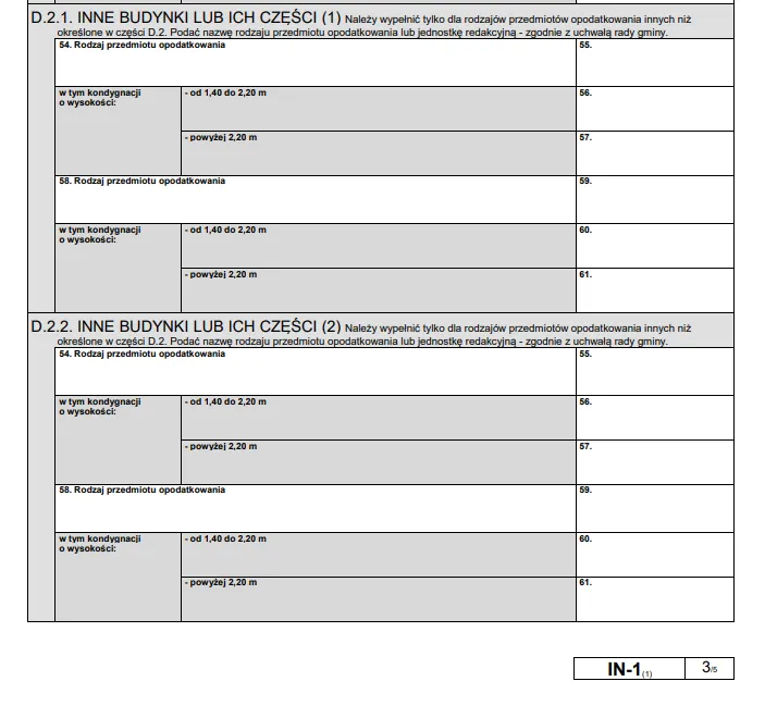 formularze DN-1 IN-1 podatek od nieruchomości