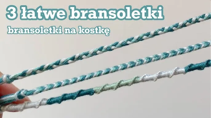 proste bransoletki z włóczki warkocz