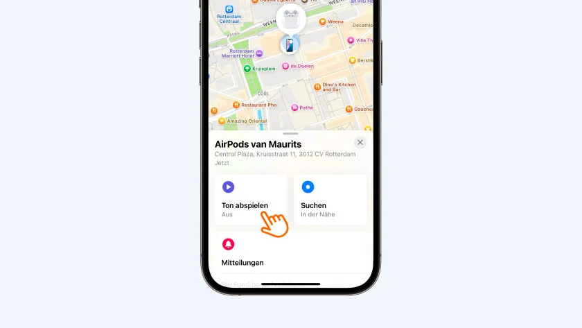 AirPods Wo ist App Screenshot Karte Ton abspielen