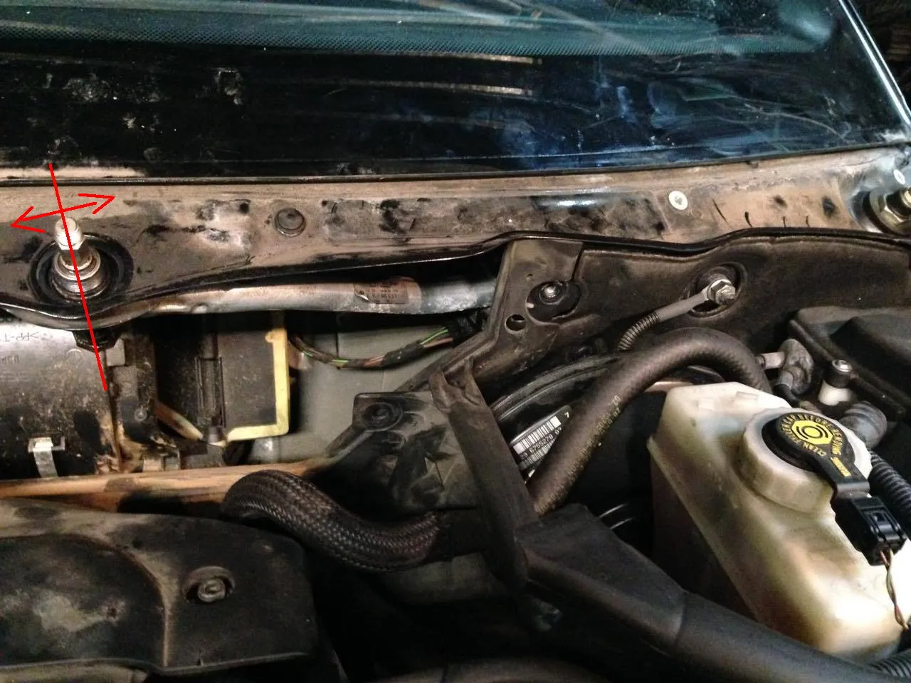 BMW E46 mechanizm wycieraczek zdemontowany