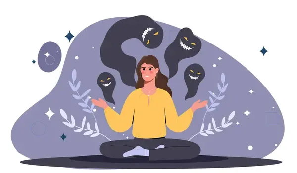 kobieta medytująca w otoczeniu natury, symbolika wewnętrznego spokoju