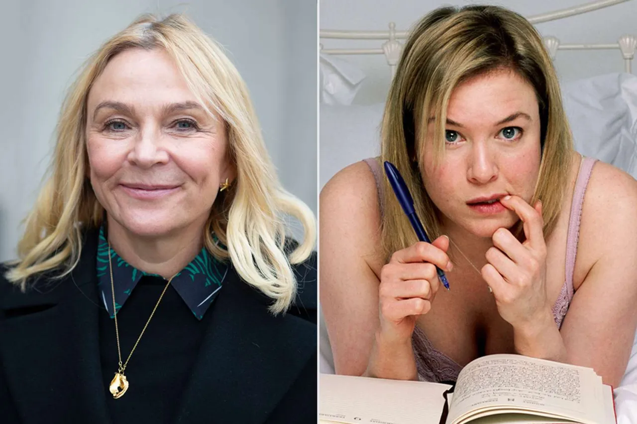 Helen Fielding, kto jest autorem popularnej książki Dziennik Bridget Jones, obok Ren&eacute;e Zellweger jako Bridget.