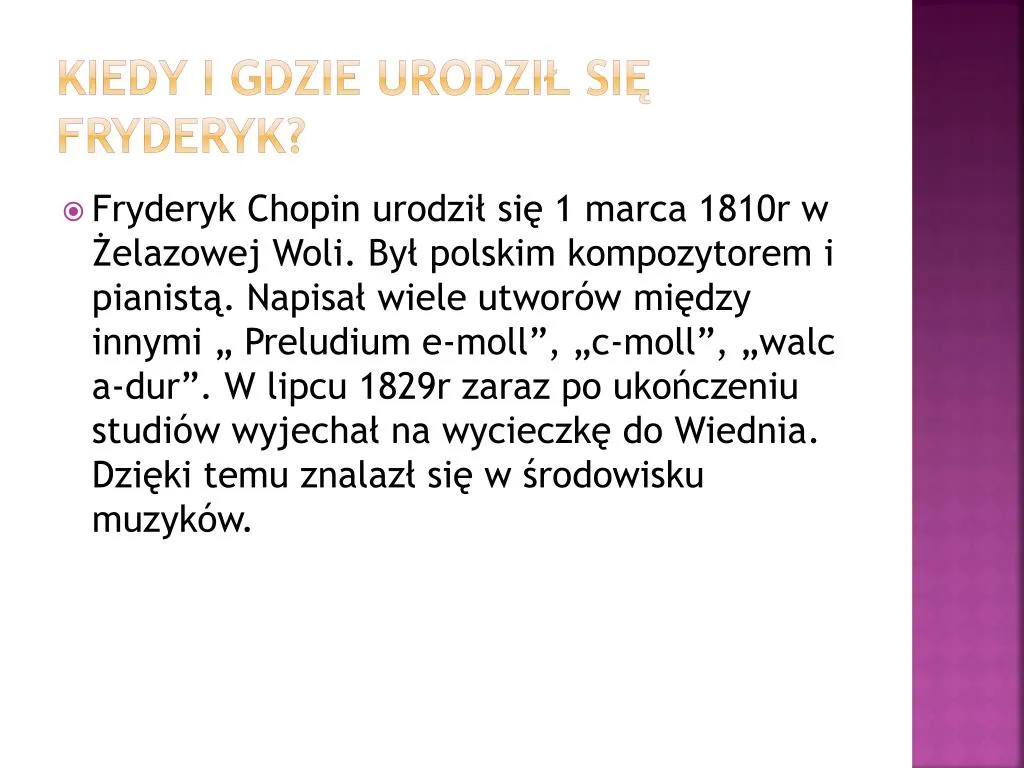 Zdjęcie Kiedy i gdzie urodził się Fryderyk Chopin? Niezwykłe fakty o jego życiu