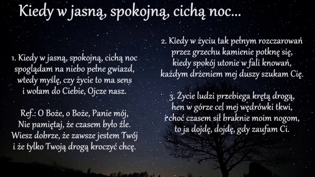 Zdjęcie Nuty do kiedy w jasną spokojną cichą noc – znajdź idealne akordy