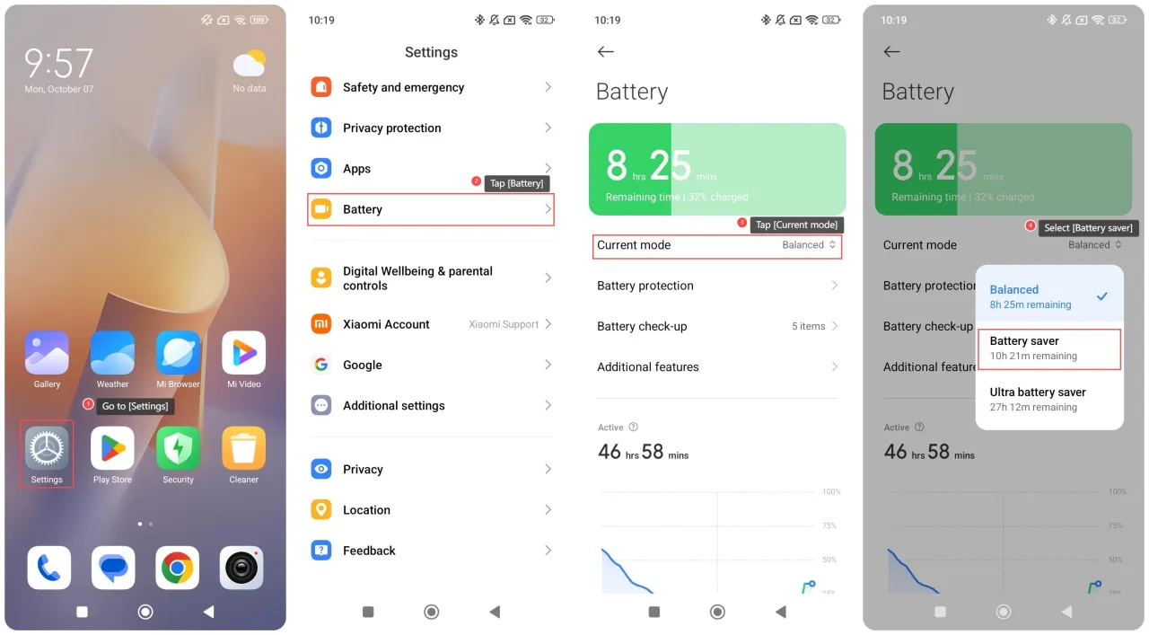Xiaomi MIUI oszczędzanie baterii bez ograniczeń autostart
