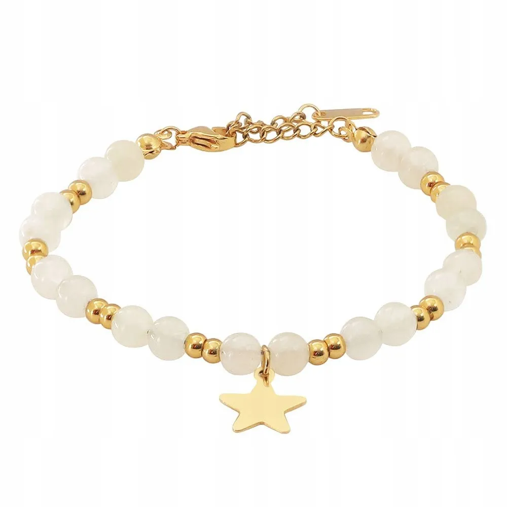 bransoletka stal chirurgiczna pozłacana detale