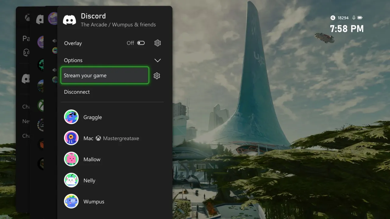 Xbox Discord streaming interface
