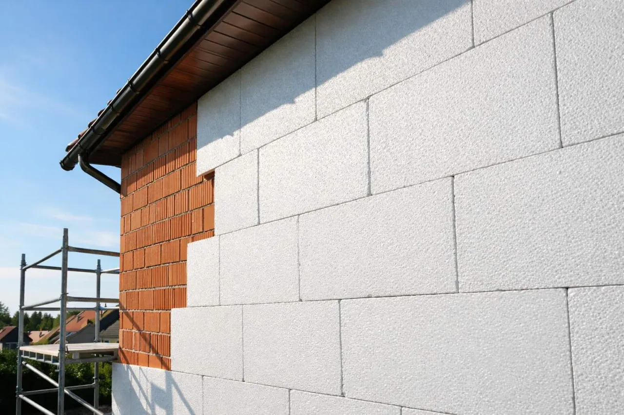 elewacja domu tynk styropian ocieplenie