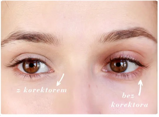 błędy w nakładaniu korektora przed i po