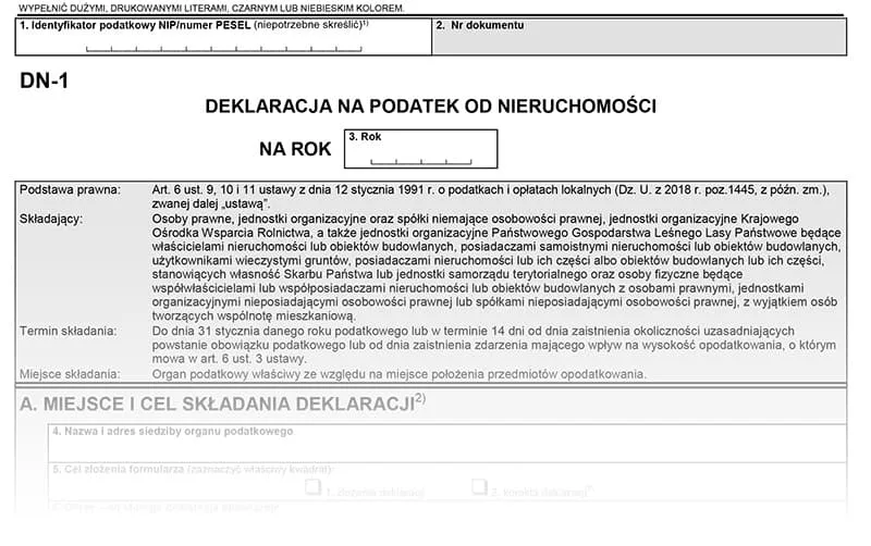 formy płatności podatku od nieruchomości