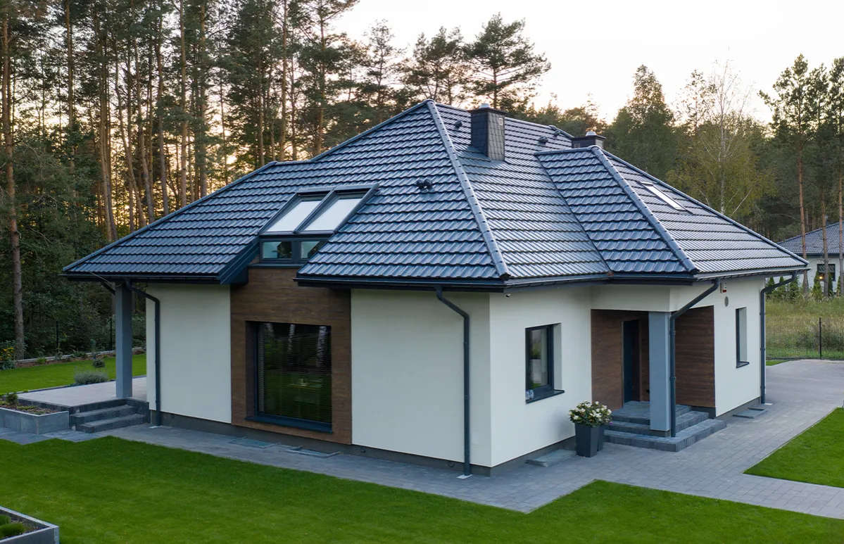 Zdjęcie Dom z szarym dachem: Nowoczesny trend w architekturze domów