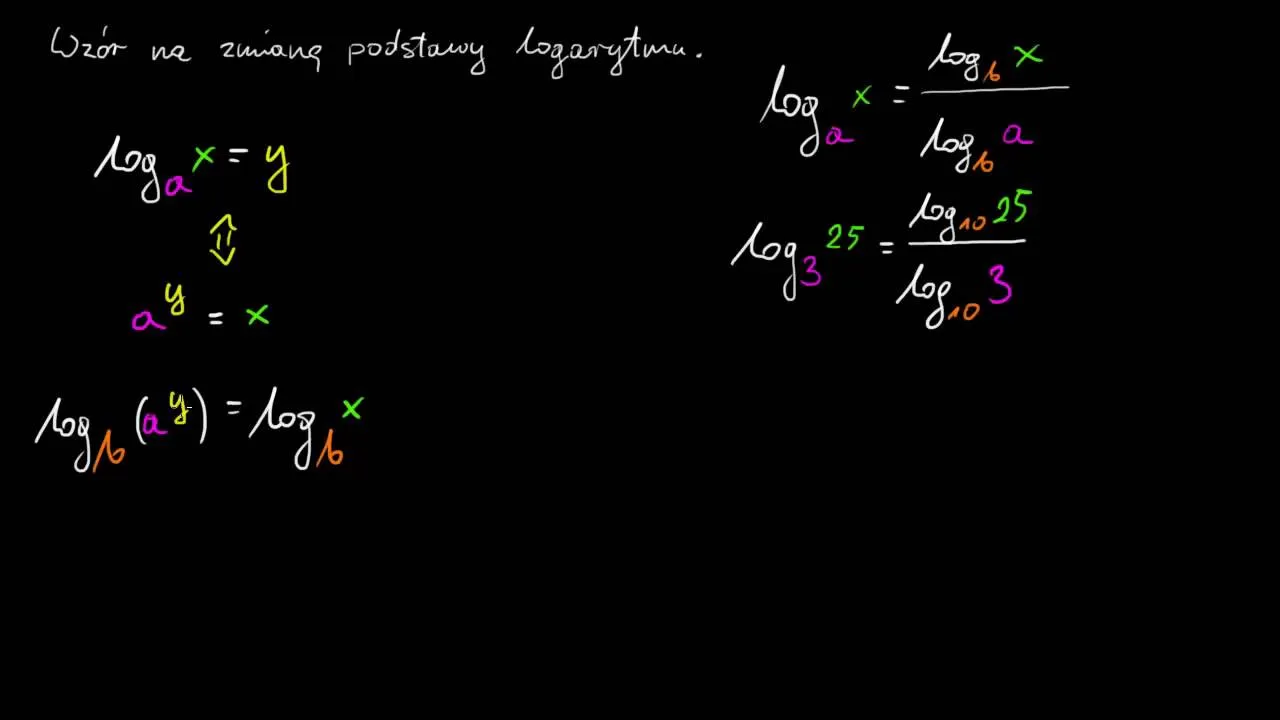 Wzór na zmianę podstawy logarytmu przykład