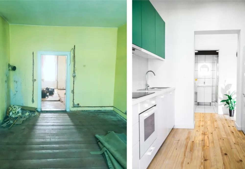 malowanie pokoju przed i po