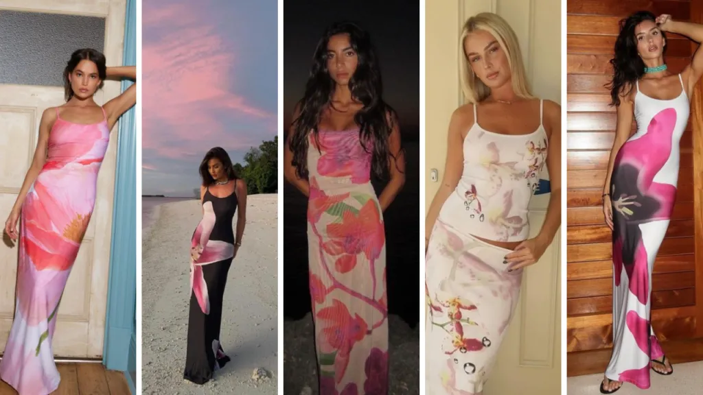 Modne wzory lato 2024 kwiaty paski tie-dye