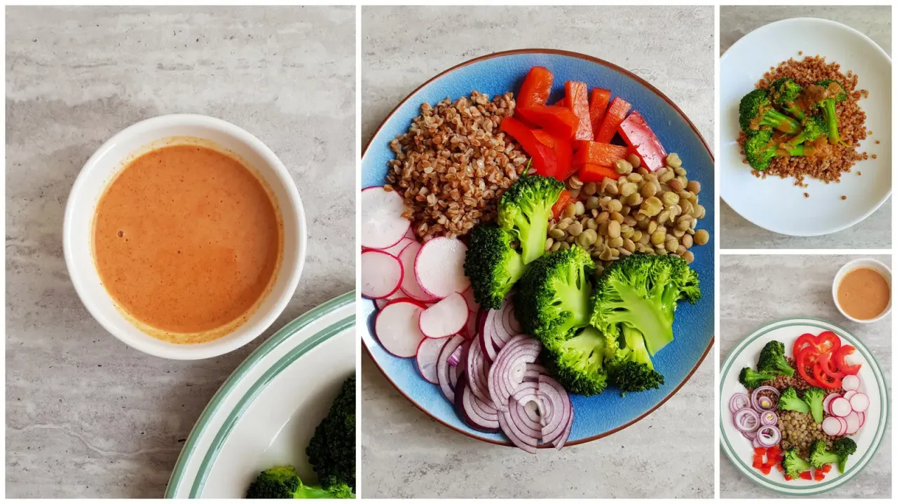 Szybkie sałatki obiadowe - kolaż zdjęć