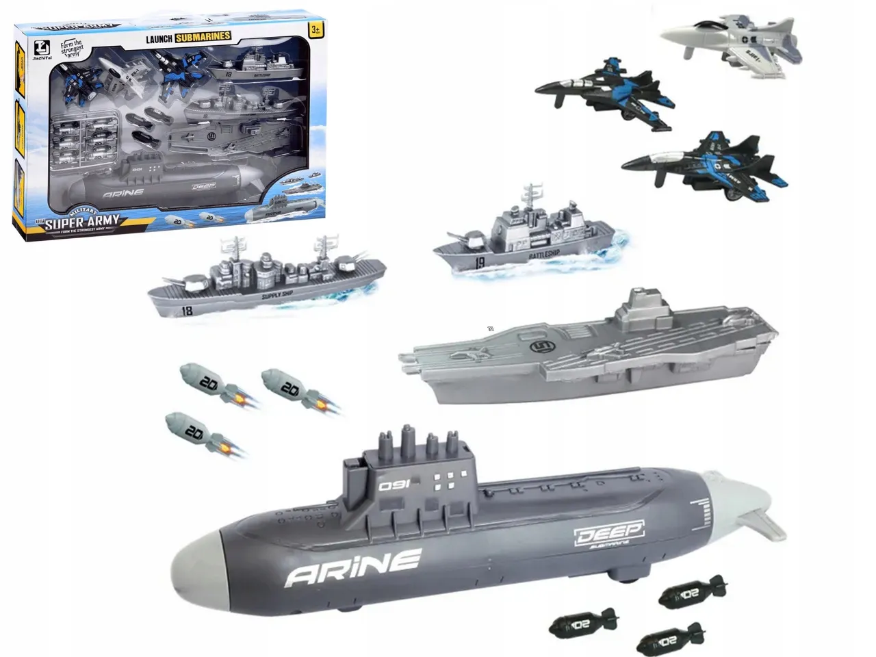 różne typy łodzi podwodnych zabawek