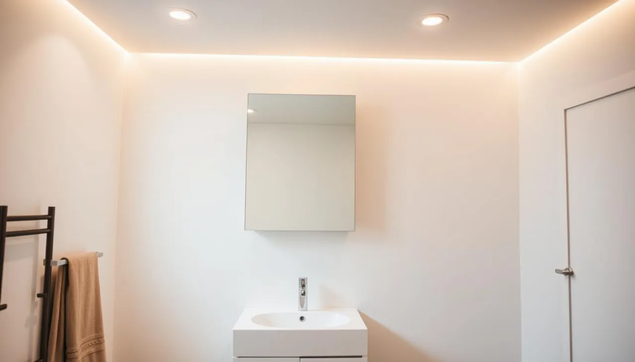 Wysokość montażu szafki z lustrem nad umywalką schemat