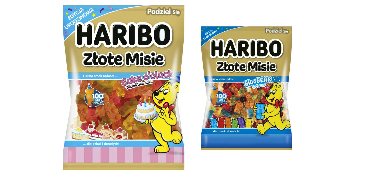 Haribo Złote Misie opakowanie i żelki