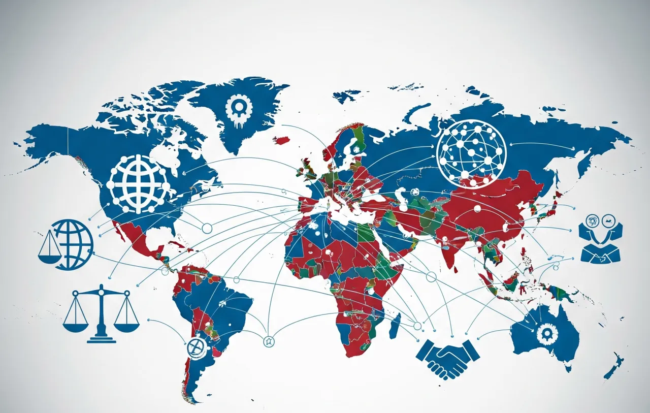 Mapa świata z zaznaczonymi krajami bez um&oacute;w ekstradycyjnych z Polską