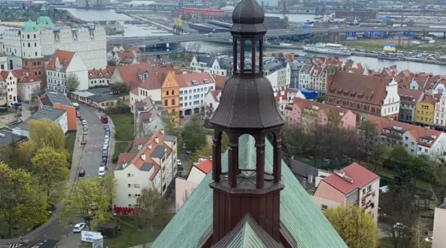 Archikatedra Szczecin widok z lotu ptaka