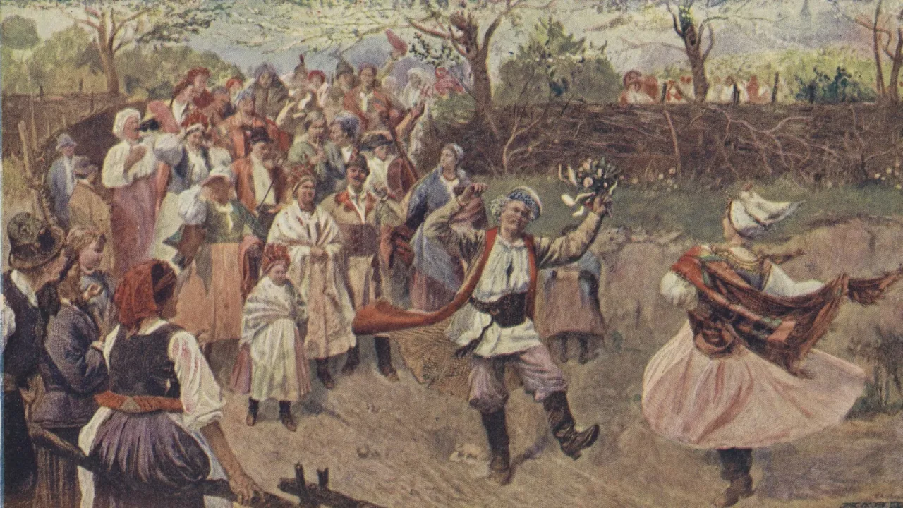 staropolska noc poślubna pokładziny ilustracja