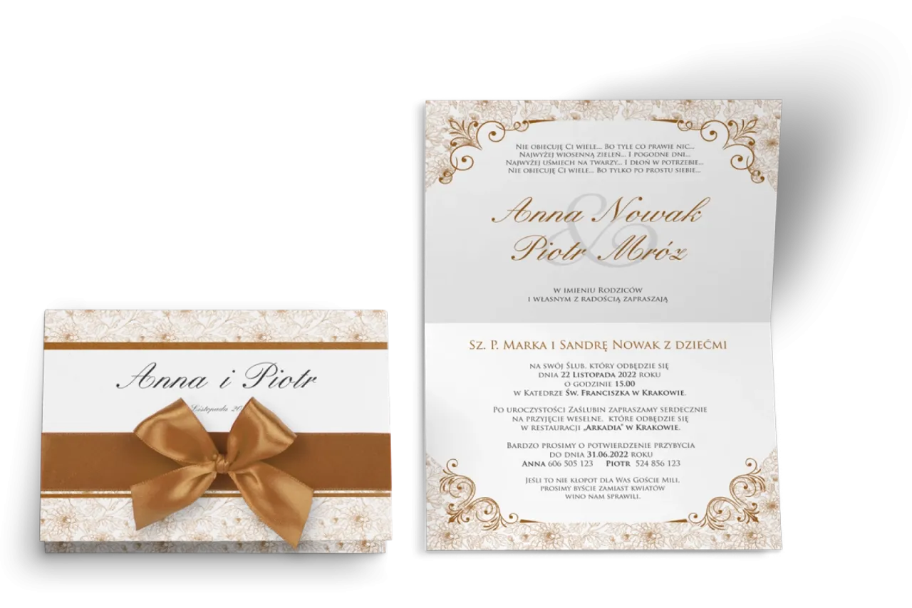 eleganckie zaproszenia ślubne wzory