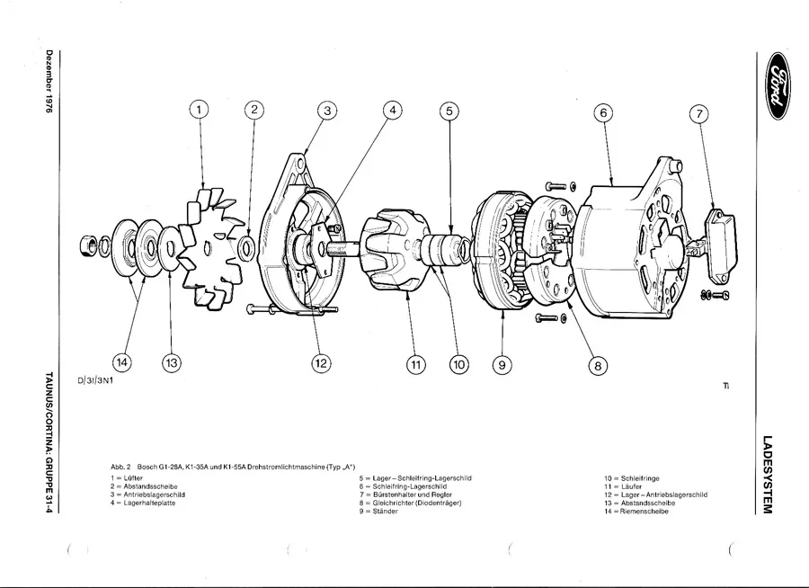 alternator bosch budowa schemat
