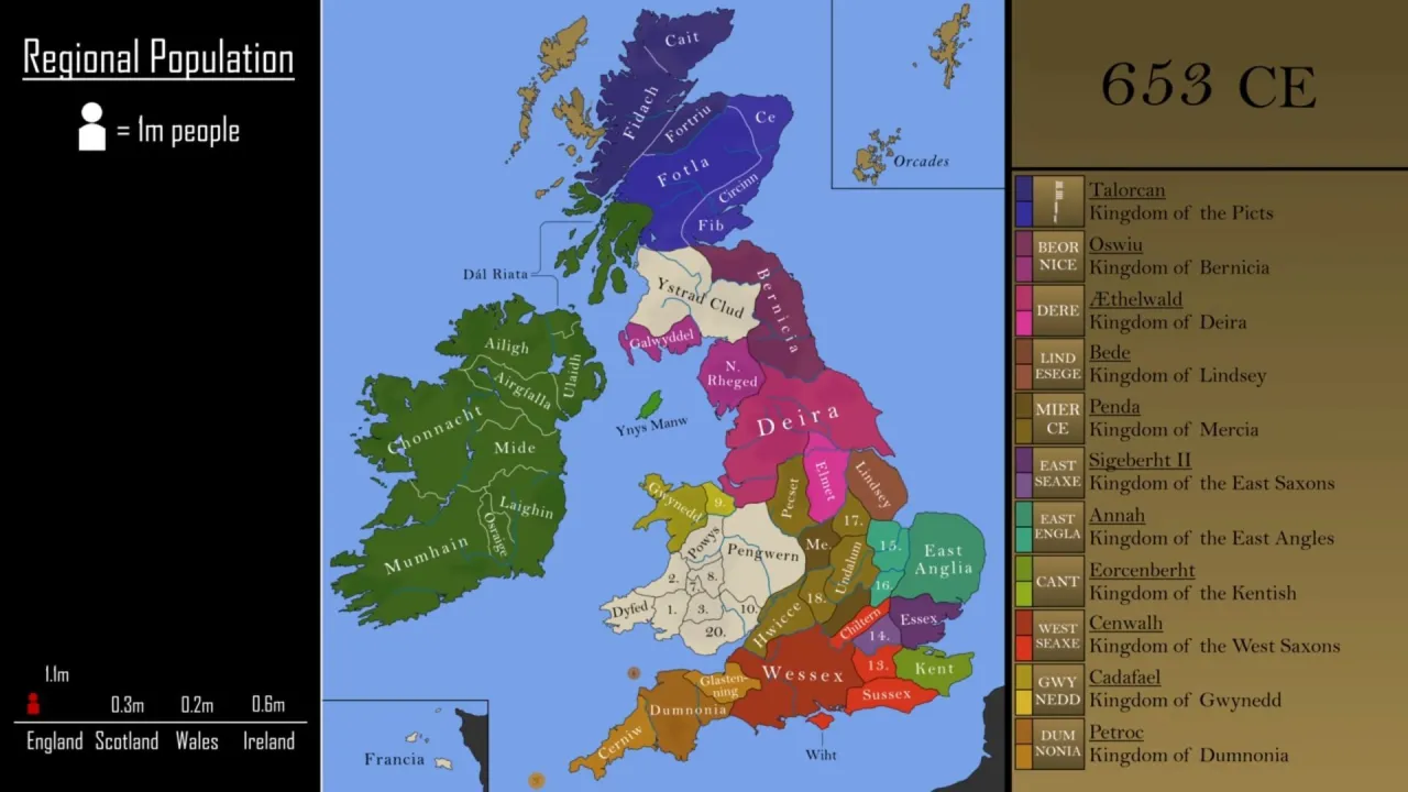 Mapa Anglii w Europie i na Wyspach Brytyjskich