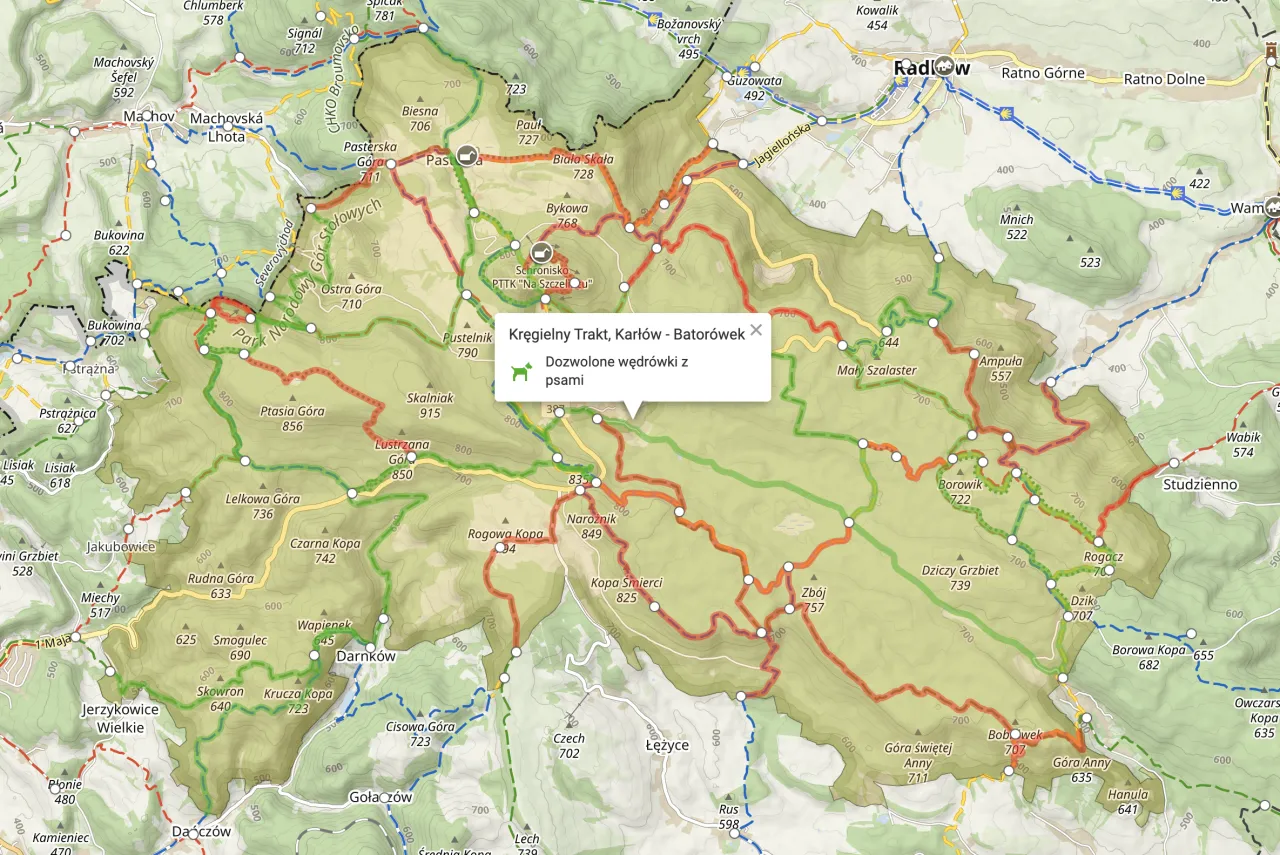 mapa parki narodowe psy polska