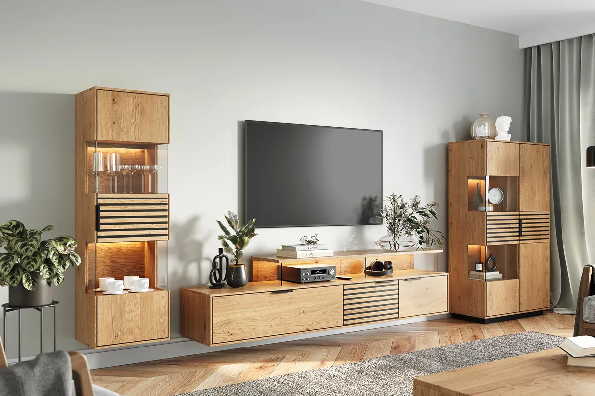 drewniana podłoga inspiracje meble