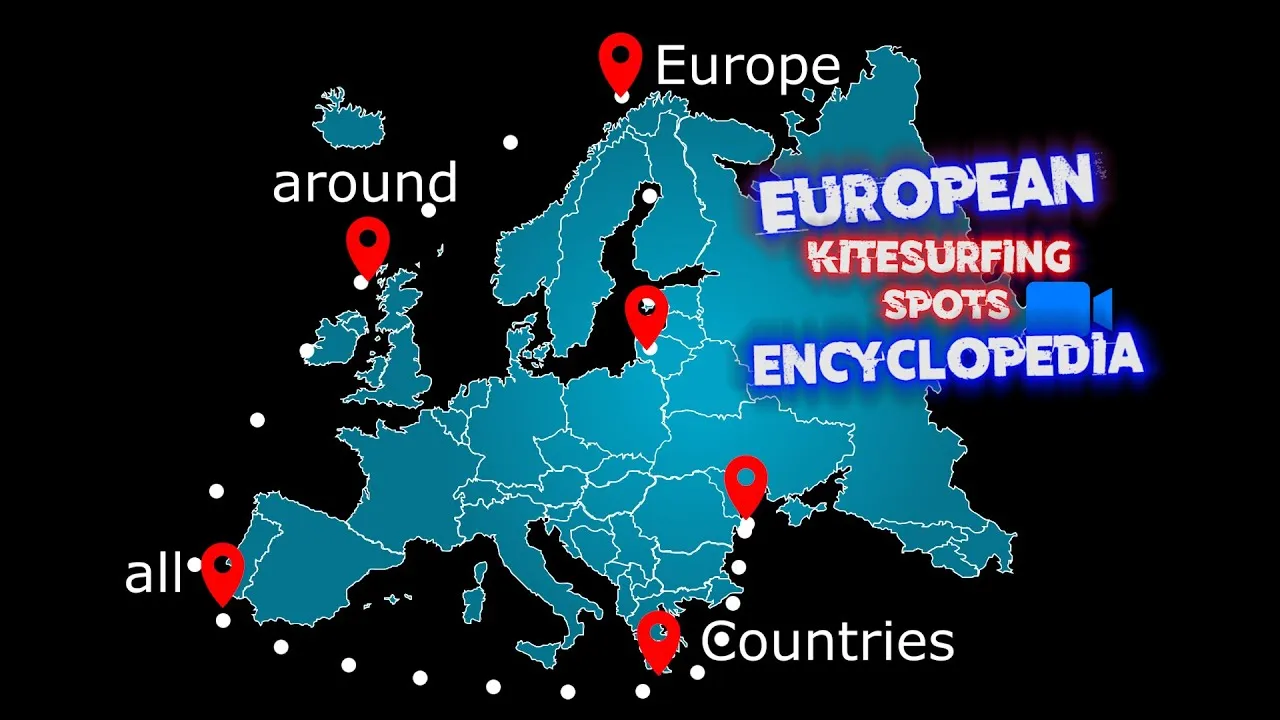 Mapa Europy spoty kitesurfingowe