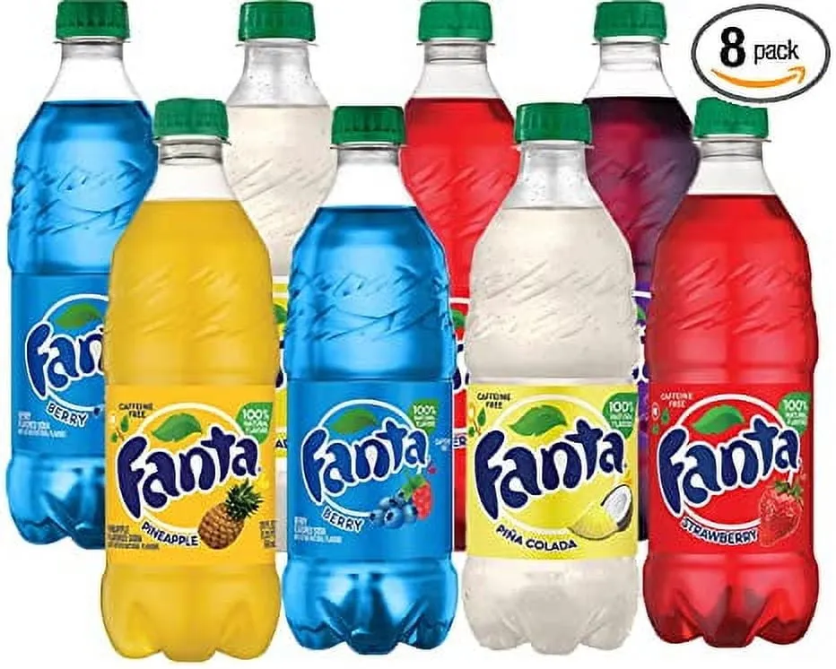 r&oacute;żne smaki Fanta niebieska