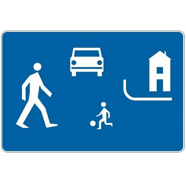 znaki drogowe zakaz postoju strefa zamieszkania droga dla pieszych