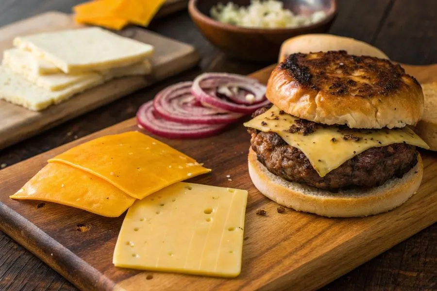 różne rodzaje serów do burgera