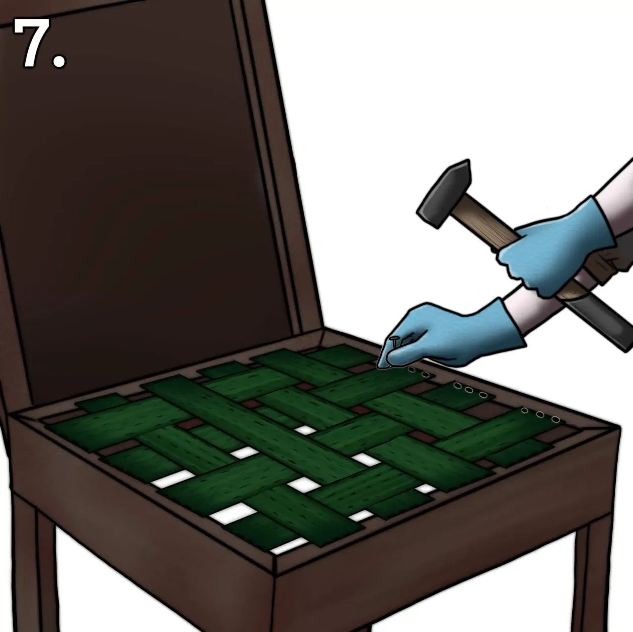 błędy przy obijaniu krzesła nier&oacute;wne naciągnięcie marszczenia