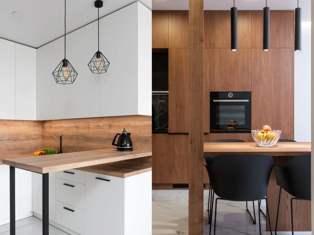 przykłady oświetlenia strefowego w kuchni