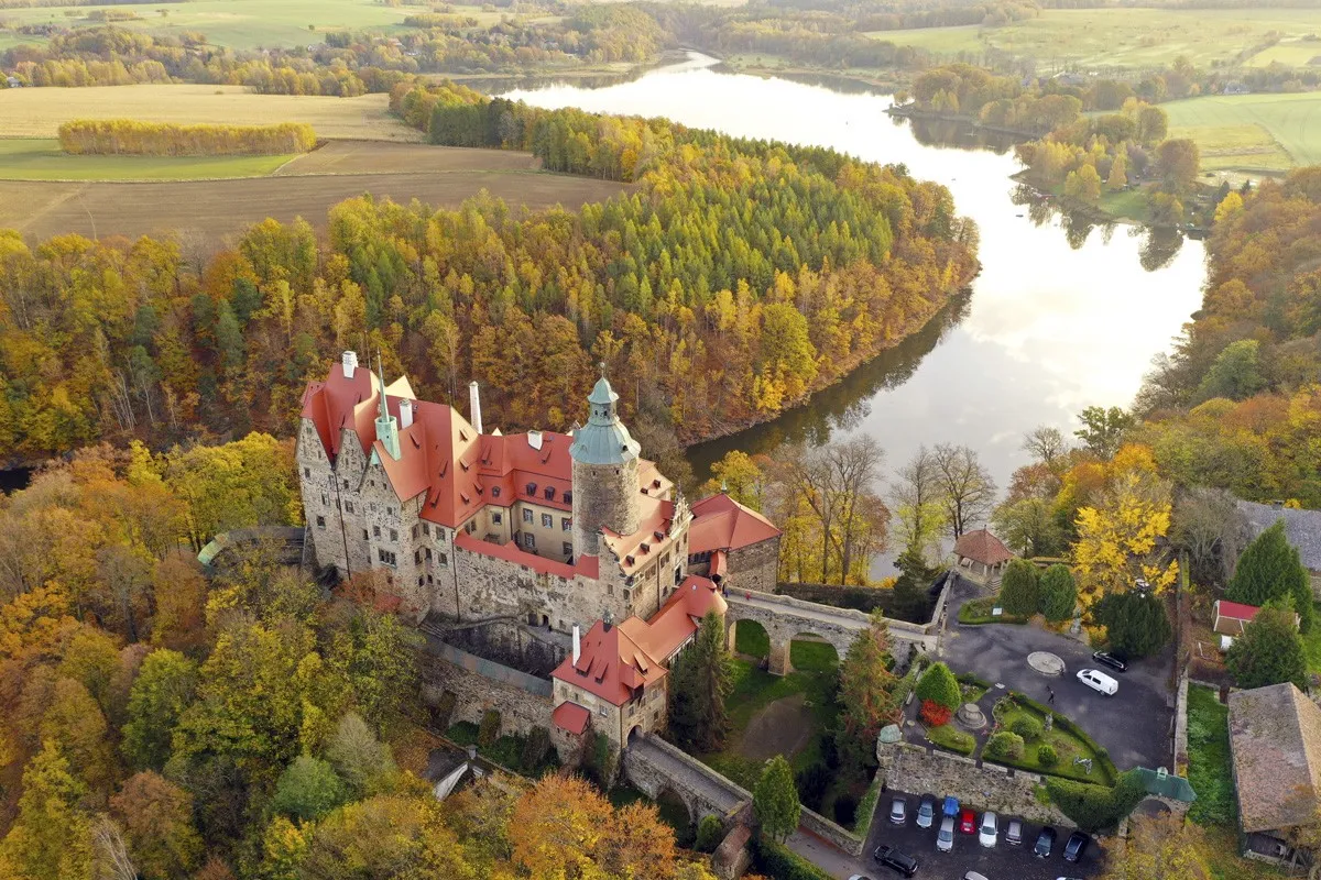 Zamek Czocha z lotu ptaka